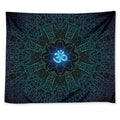 Blue Om Mandala Print Tapestry