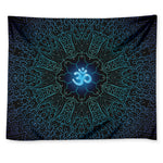 Blue Om Mandala Print Tapestry