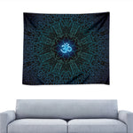 Blue Om Mandala Print Tapestry