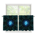 Blue Om Mandala Print Tier Curtains