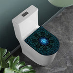 Blue Om Mandala Print Toilet Lid Cover