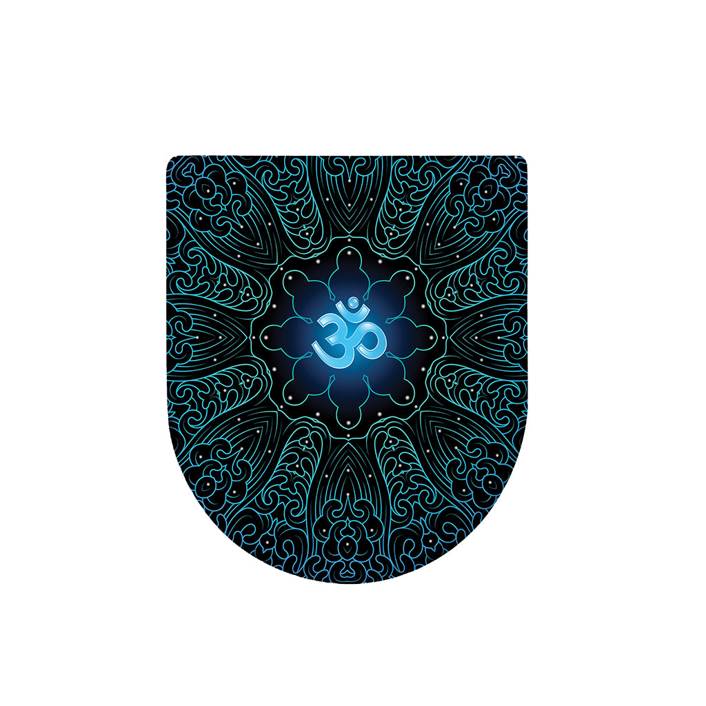 Blue Om Mandala Print Toilet Lid Cover