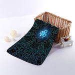 Blue Om Mandala Print Towel