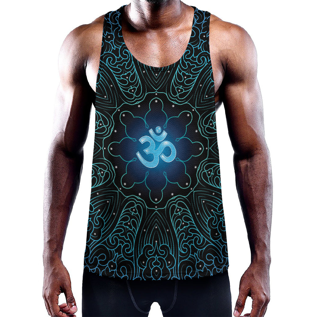 Blue Om Mandala Print Training Tank Top
