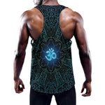 Blue Om Mandala Print Training Tank Top