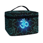 Blue Om Mandala Print Travel Makeup Bag