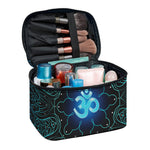 Blue Om Mandala Print Travel Makeup Bag