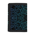 Blue Om Mandala Print Trifold Wallet
