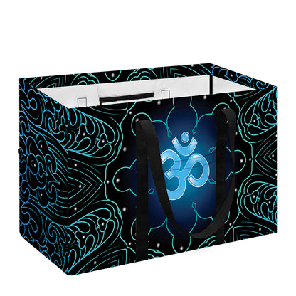 Blue Om Mandala Print Utility Tote Bag
