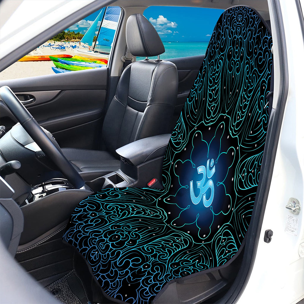 Blue Om Mandala Print Waterproof Car Seat Cover