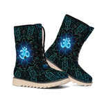 Blue Om Mandala Print Winter Boots
