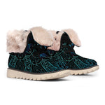 Blue Om Mandala Print Winter Boots