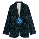 Blue Om Mandala Print Women's Blazer
