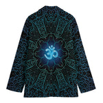 Blue Om Mandala Print Women's Blazer