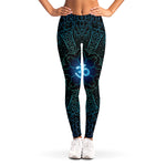 Blue Om Mandala Print Women's Leggings