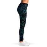 Blue Om Mandala Print Women's Leggings