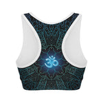 Blue Om Mandala Print Women's Sports Bra