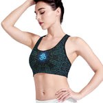 Blue Om Mandala Print Women's Sports Bra