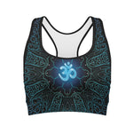 Blue Om Mandala Print Women's Sports Bra