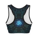 Blue Om Mandala Print Women's Sports Bra