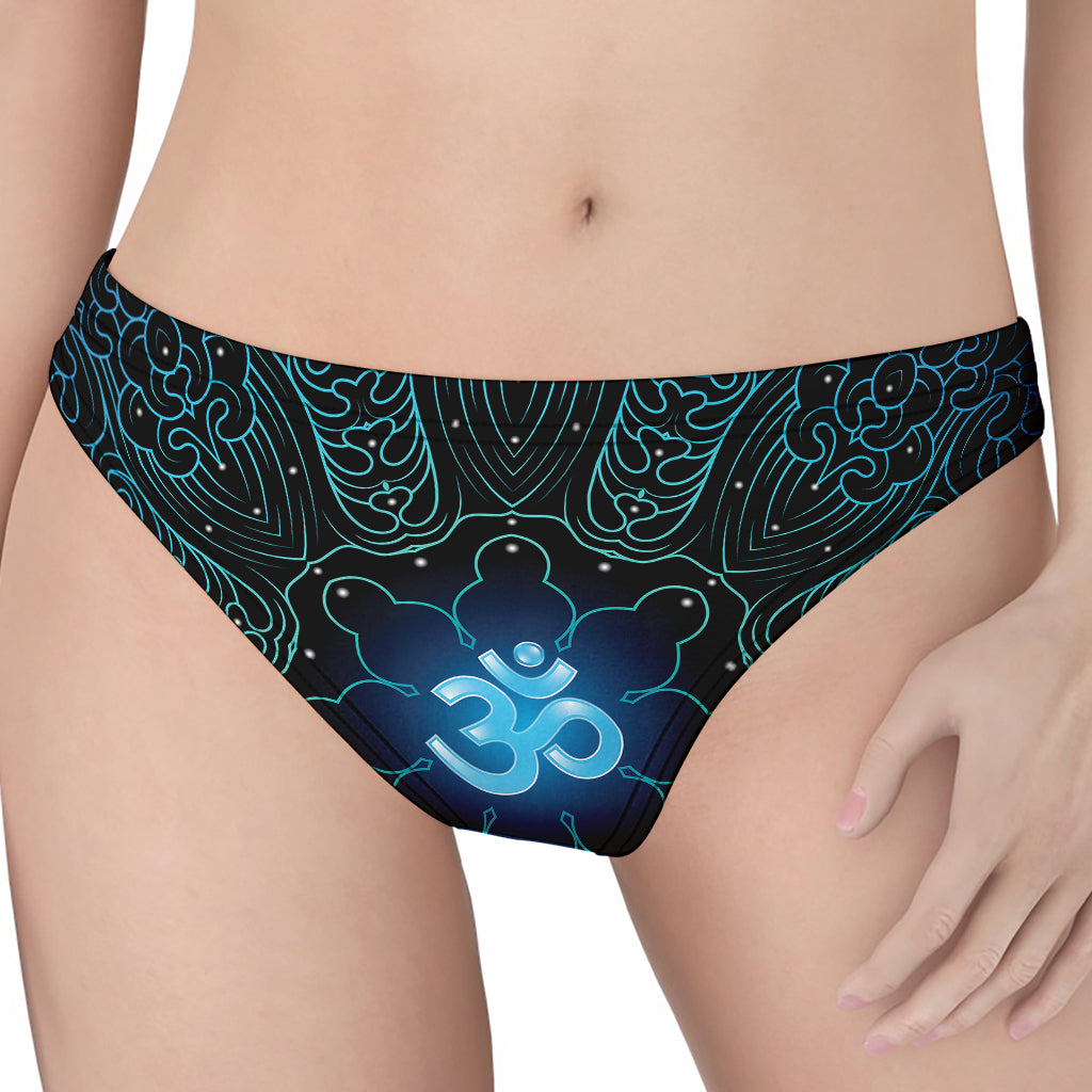 Blue Om Mandala Print Women's Thong