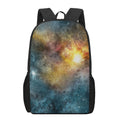 Blue Orange Stardust Galaxy Space Print 17 Inch Backpack