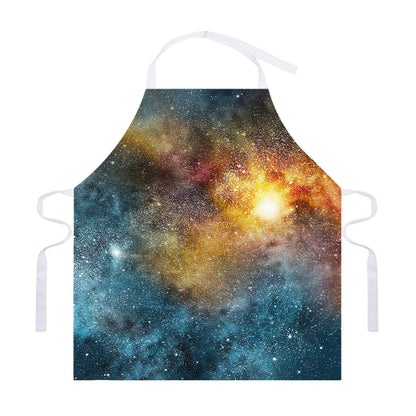 Blue Orange Stardust Galaxy Space Print Adjustable Apron