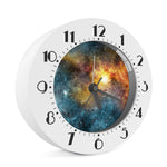 Blue Orange Stardust Galaxy Space Print Alarm Clock