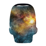 Blue Orange Stardust Galaxy Space Print Baby Seat Cover