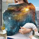 Blue Orange Stardust Galaxy Space Print Baby Seat Cover