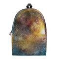 Blue Orange Stardust Galaxy Space Print School Backpack