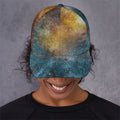 Blue Orange Stardust Galaxy Space Print Baseball Cap