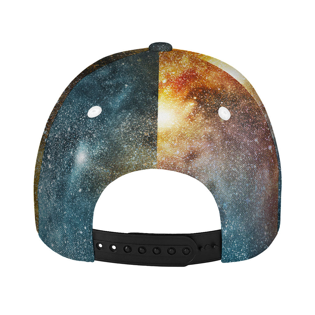 Blue Orange Stardust Galaxy Space Print Baseball Cap