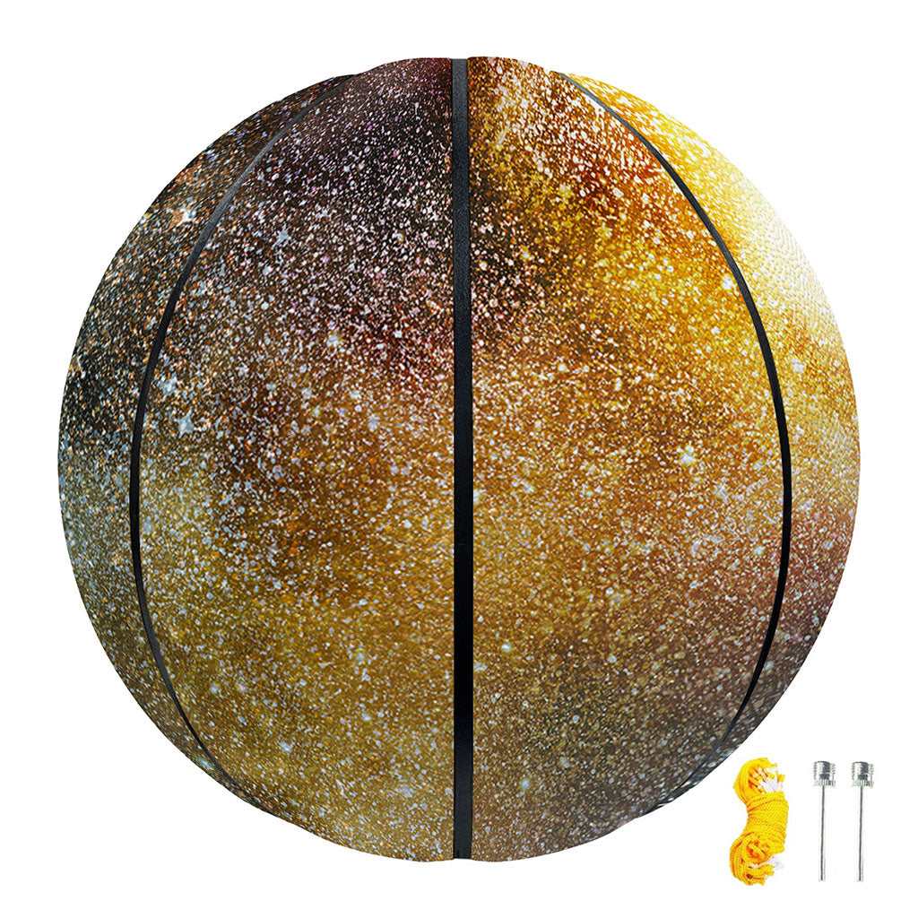Blue Orange Stardust Galaxy Space Print Basketball