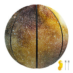 Blue Orange Stardust Galaxy Space Print Basketball