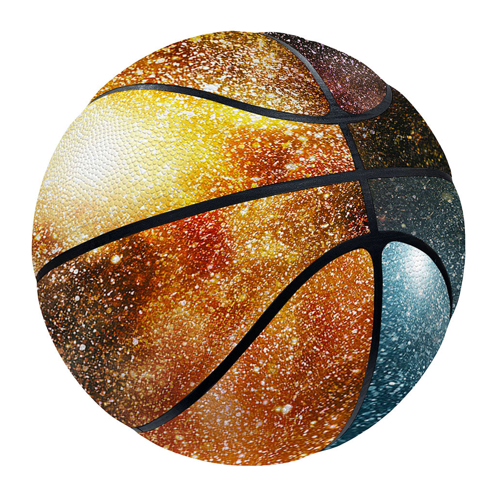 Blue Orange Stardust Galaxy Space Print Basketball