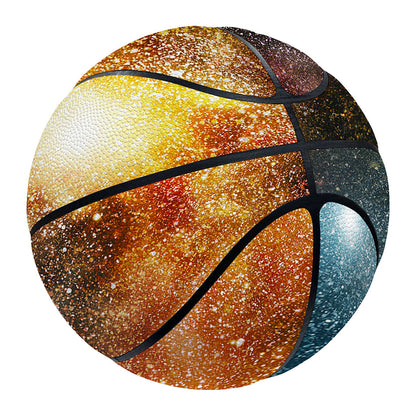 Blue Orange Stardust Galaxy Space Print Basketball