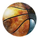 Blue Orange Stardust Galaxy Space Print Basketball