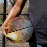 Blue Orange Stardust Galaxy Space Print Basketball