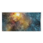 Blue Orange Stardust Galaxy Space Print Beach Towel