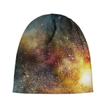 Blue Orange Stardust Galaxy Space Print Beanie
