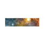 Blue Orange Stardust Galaxy Space Print Bed Runner