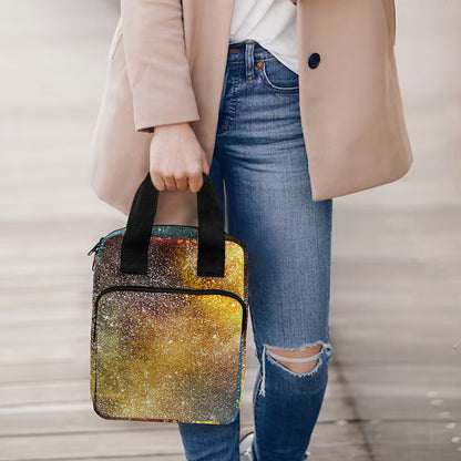 Blue Orange Stardust Galaxy Space Print Bible Tote Bag