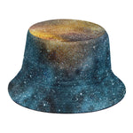 Blue Orange Stardust Galaxy Space Print Bucket Hat