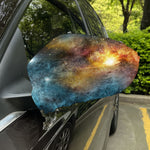 Blue Orange Stardust Galaxy Space Print Car Side Mirror Covers