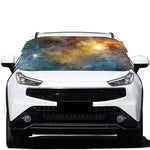 Blue Orange Stardust Galaxy Space Print Car Windshield Snow Cover