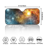 Blue Orange Stardust Galaxy Space Print Car Windshield Sun Shade
