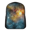 Blue Orange Stardust Galaxy Space Print Casual Backpack