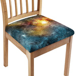Blue Orange Stardust Galaxy Space Print Chair Cushion Cover
