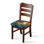 Blue Orange Stardust Galaxy Space Print Chair Cushion Cover